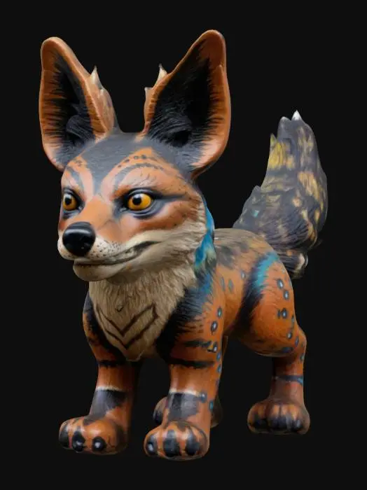 3D model for small totem of a jackal beast