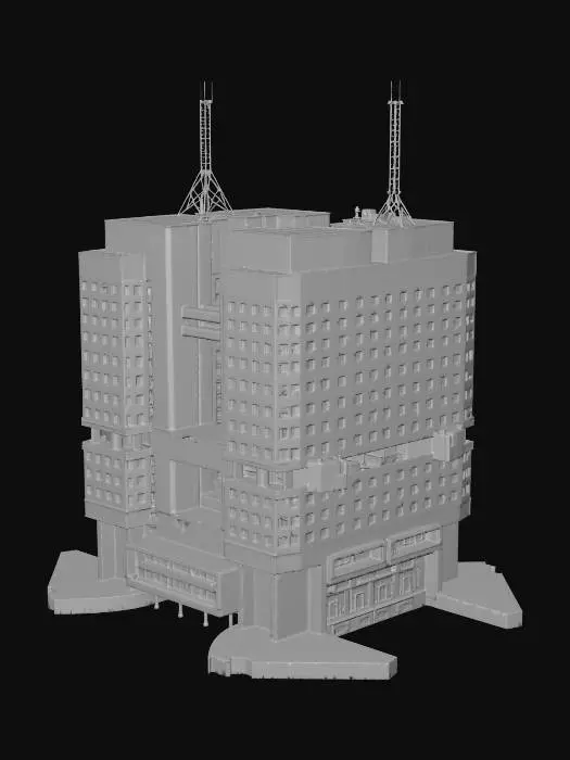 3D model for Brutalist tower