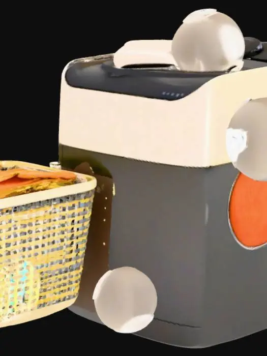 3D model for Washing machine with basket and bubbles