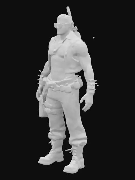 3D model for Mad max looking scavenger. Slender but strong man