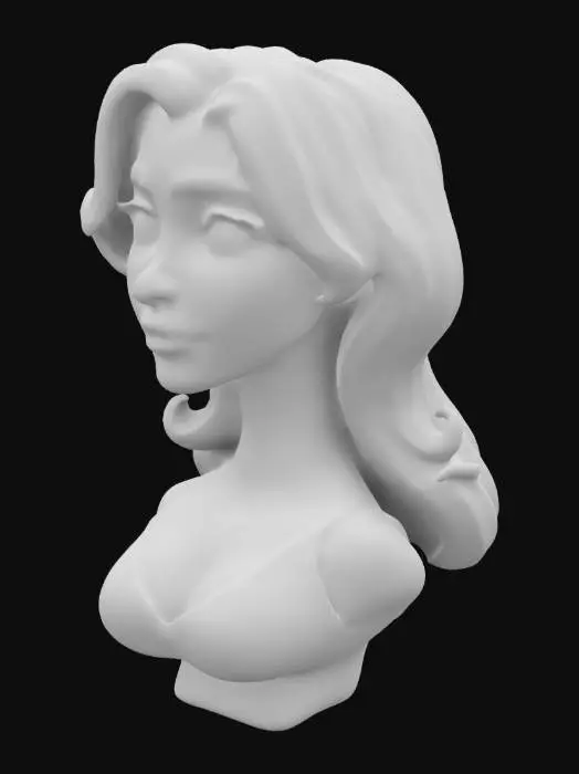 3D model for Beautiful female bust style realistic deeply refined detail extremely sharp beautiful with a strong proud exasperation, #women#,  red hair
pixar style 
