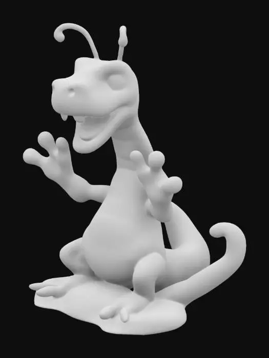 3D model for Red Beanstalk Wurm for Dungeons & Dragons. Attack pose.  Chibi art style. Highly stylized. Bold embossed and engraved detail. Well-defined edges. Chunky sculpted detail. High resolution.

pixar style

