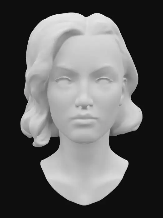 3D model for emma watson head portrait, ultra realiste
