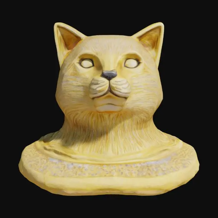 3D model for Golden Feline Bust