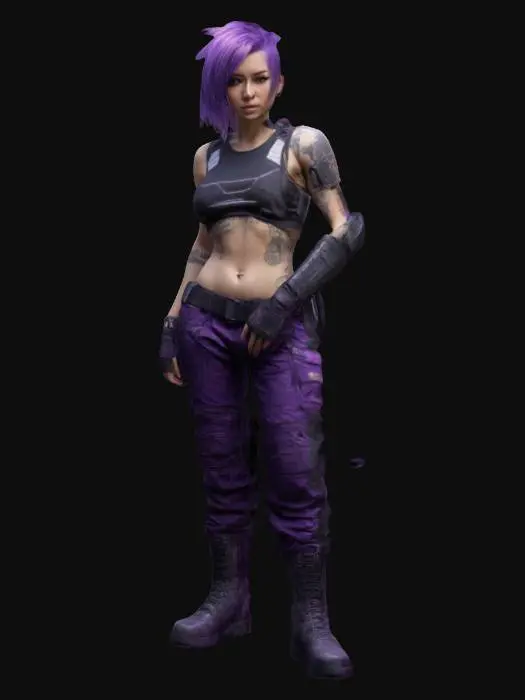 3D model for Cyberpunk Warrior