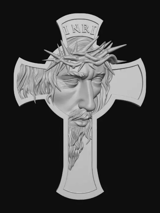 3D model for Christ on the Cross with Crown of Thorns