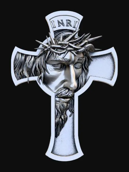 3D model for Christ on the Cross with Crown of Thorns