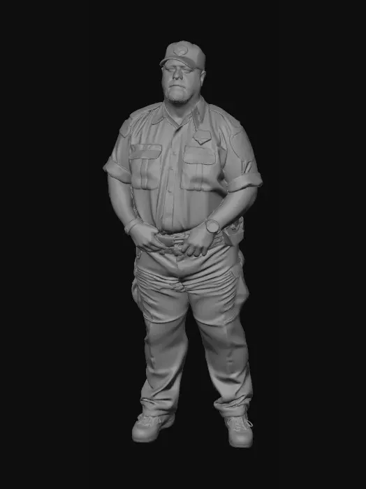3D model for Nevada Security Officer in Green Uniform