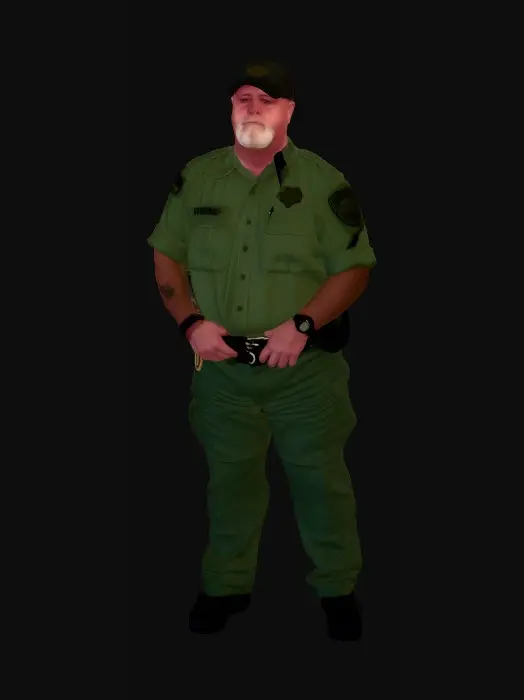 3D model for Nevada Security Officer in Green Uniform