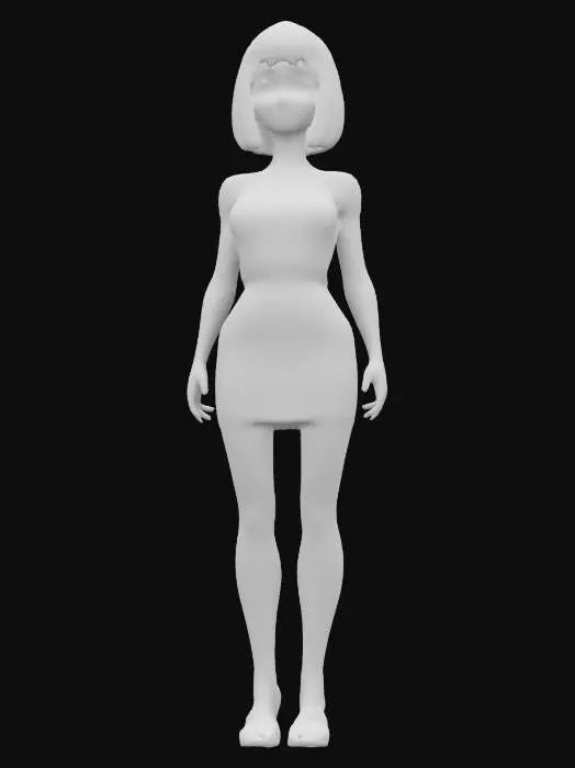 3D model for plastic Barbie Doll toy, molded plastic surface, long legs, realism, high resolution, unevenly cut hair, wearing off-the-shoulder short summer dress and sandals, even lighting, best quality, full length portrait, platinum blonde hair color.  realistic human anatomy with realistic face depth and realistic profile. Includes PBR textures, detailed hair, realistic skin shadows, and soft lighting. Optimized for high-quality 3D printing. 