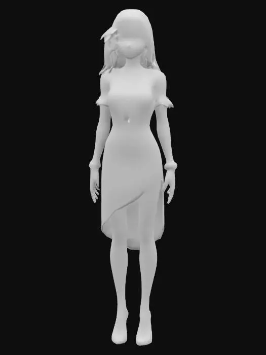 3D model for plastic Hippie Barbie Doll toy, molded plastic with joints, long legs, realism, high resolution, unevenly cut hair, wearing off-the-shoulder short hippie summer dress and sandals, even lighting, best quality, full length.  platinum blonde wild hair.  realistic face depth and realistic profile. Includes PBR textures, detailed hair, realistic skin shadows, and soft lighting. Optimized for high-quality 3D printing. 