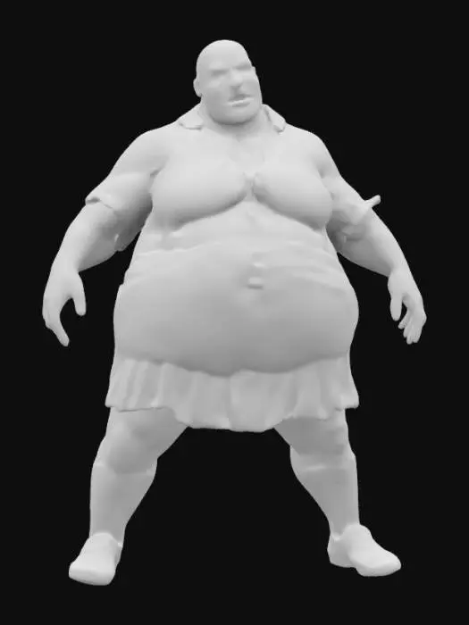 3D model for beautiful chubby female zombie waitress standing in a game ready A-Pose with hands away from the body. wearing a ripped, striped sleeveless waitress shirt, short skirt, ripped stockings and high heels. detailed textures, realistic female cheerleader zombie physique and a deathly slack faced, haunted expression. realistic human anatomy, realistic face depth, realistic zombie skin with decay and wounds. standing in a wide UE5 A-Pose