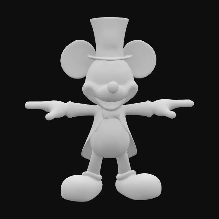 3D model for Mickey Mouse dressed as Uncle Sam. Colourful cartoon style. game ready T-P0se Optimised for game rigging with high detail and high quality PBR textures, 