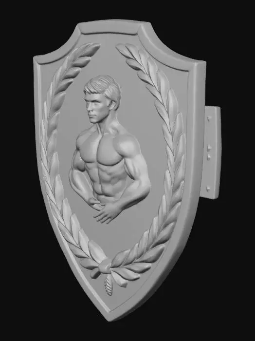 3D model for Escudo del atleti, estilo madera barnizada