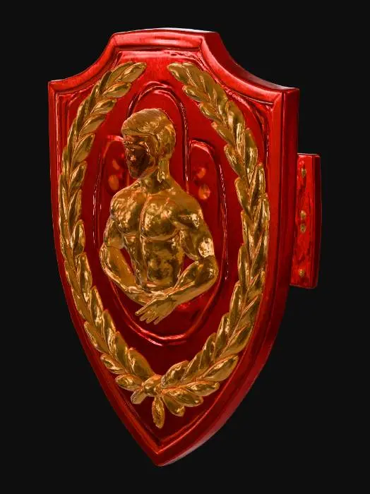 3D model for Escudo del atleti, estilo madera barnizada