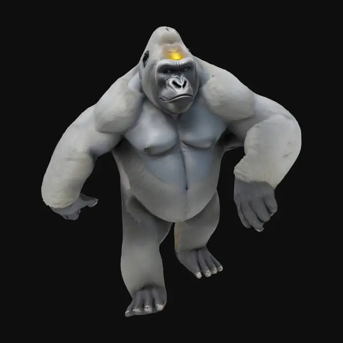 3D model for Humanoid Large Silverback Gorilla that works with Unity game engine.