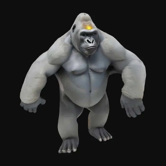 3D model for Humanoid Large Silverback Gorilla that works with Unity game engine.