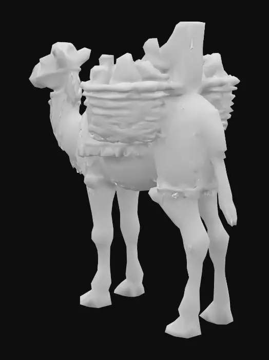 3D model for Desert Merchant Camel Hand-carved Wood, #emblem#