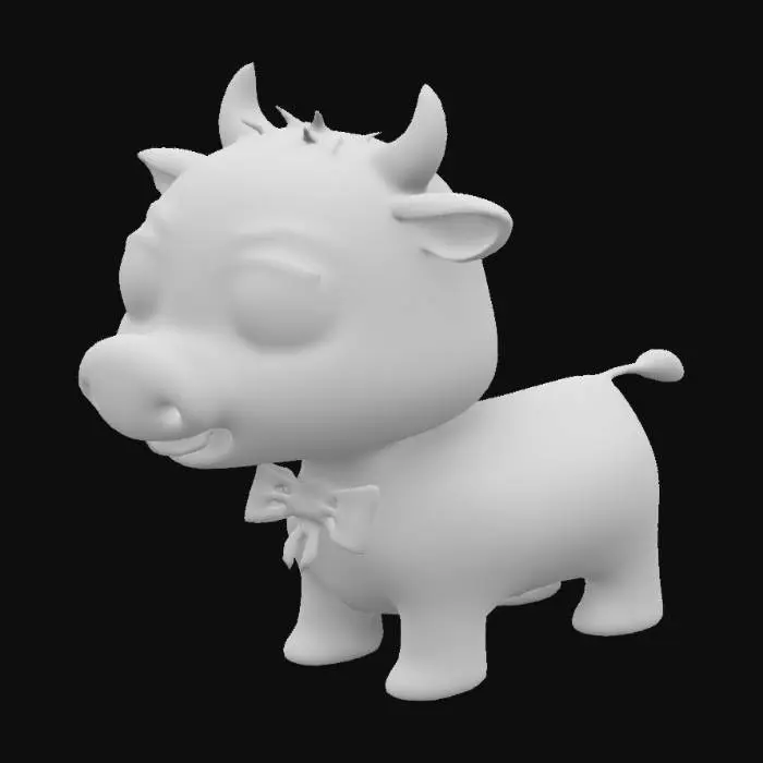 3D model for A cute toon styled cow with playfuly dotted coat