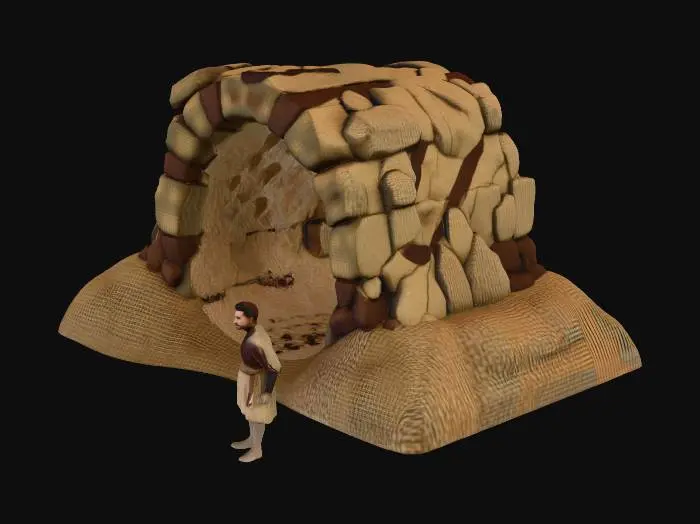 3D model for Create the first scene terrain from Pilgrim's Progress with background music, realistic artwork, voices, sounds and assets with the main character being Christian.