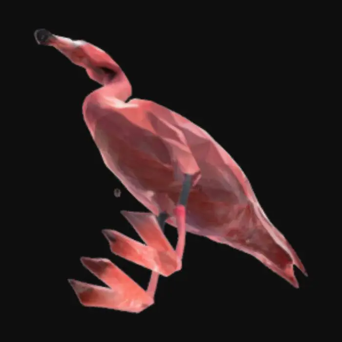 3D model for Фламинго в лоу-поли стиле стоящий на одной ноге
