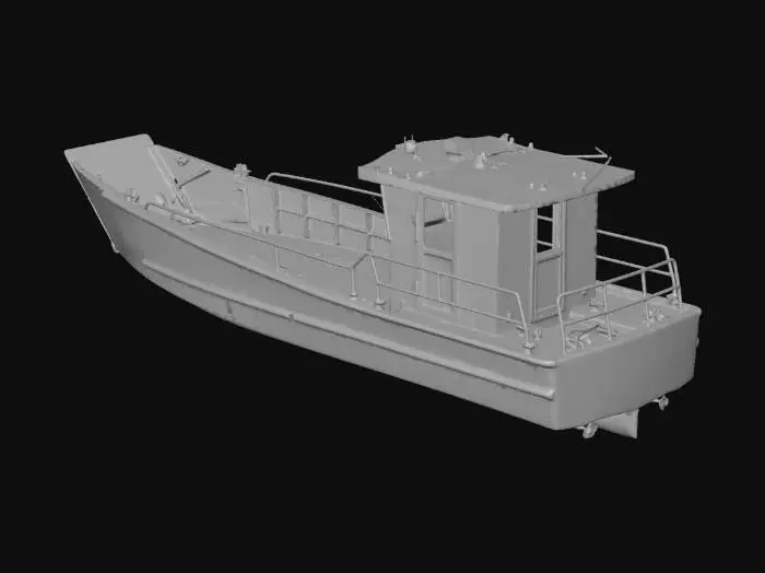 3D model for Orange-Cabin Workboat on the River