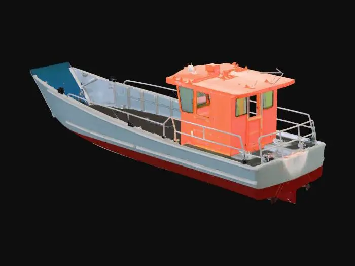 3D model for Orange-Cabin Workboat on the River