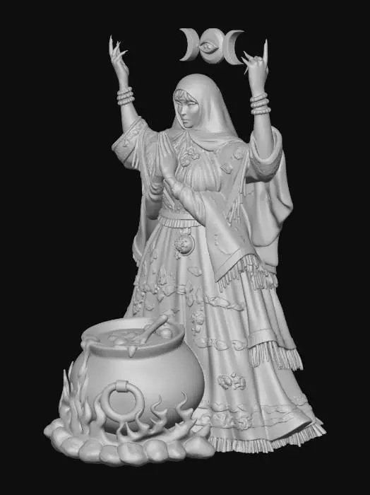 3D model for Moon Priestess of the Cauldron