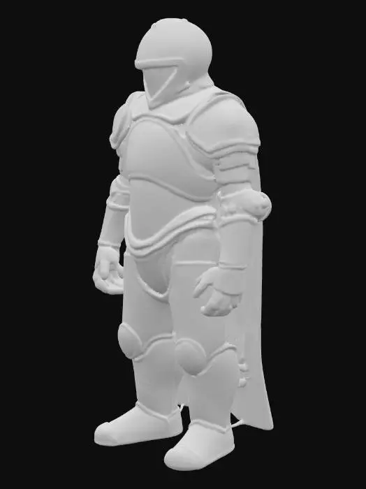 3D model for A whimsical humanoid knight, constructed from various translucent and opaque soda elements. Its armor plates are formed from large, rigid plastic soda bottle segments, some appearing filled with effervescent cola-brown liquid, others with vibrant orange or clear bubbly soda. The surface is smooth and glossy, with a cool, slightly sticky feel where droplets might adhere. Accents are made from crushed aluminum can fragments, giving metallic glints and jagged textures. The overall shape is robustly armored, but the internal bubbles suggest a lively, carbonated essence.