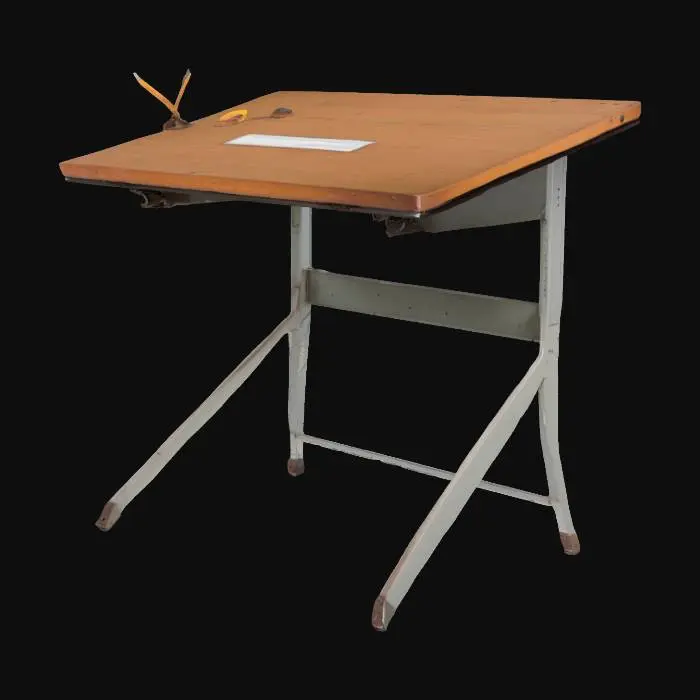 3D model for a drafting board table from the 1950's