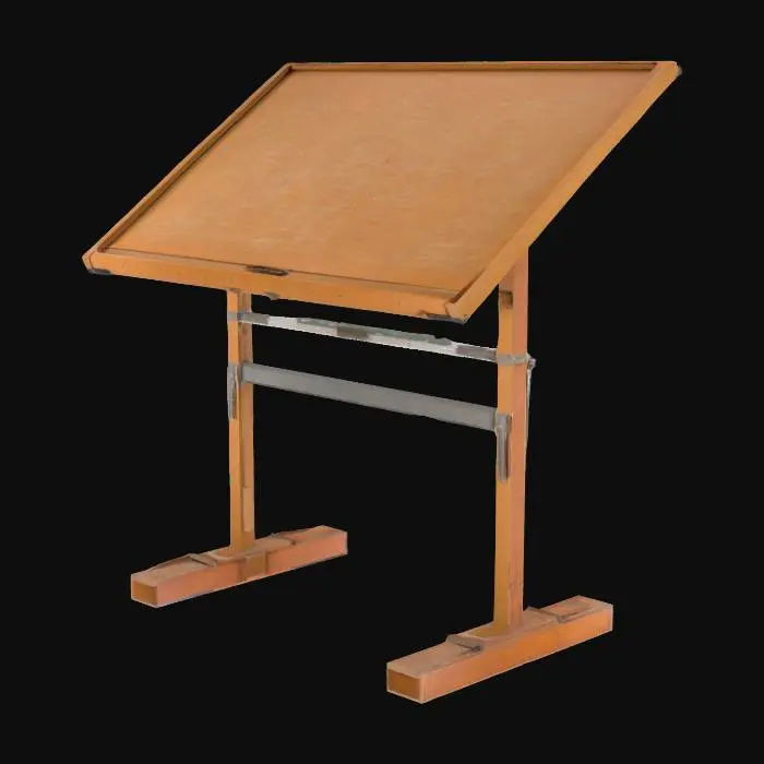 3D model for a drafting board table from the 1950's