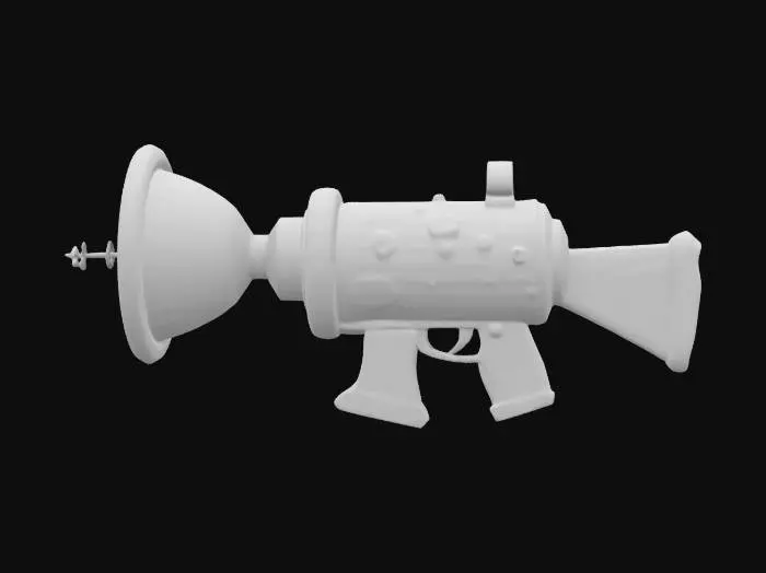 3D model for #ChronoForgeWeapon#, masterpiece, lowpoly, glowing magic bazooka chibi style legendary item funny game style vivid colors