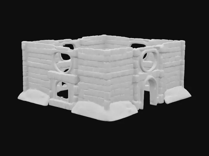 3D model for masterpiece, lowpoly, glowing magic laser mysterious mystical Stone dungeon Bunker monumental Huge Giant Fortification geometrical shapes huge chibi style legendary funny game style vivid colors, Unique Original Shape 