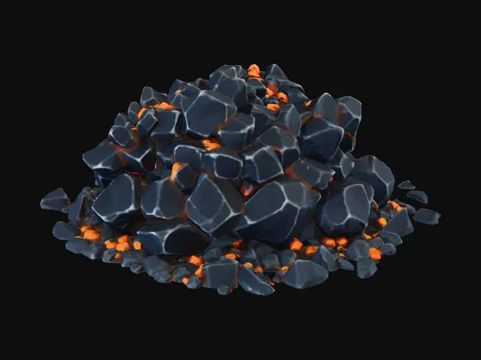 3D model for obsidian game style minerai gisement