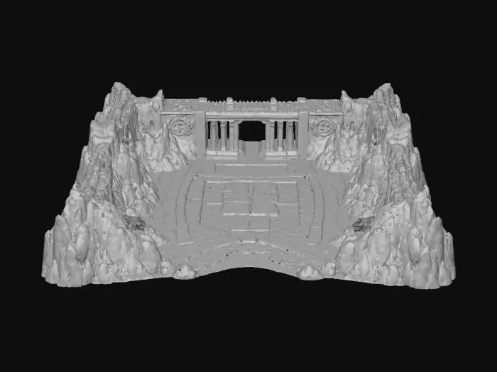 3D model for warcraft fight arena , Huge, flat game design style