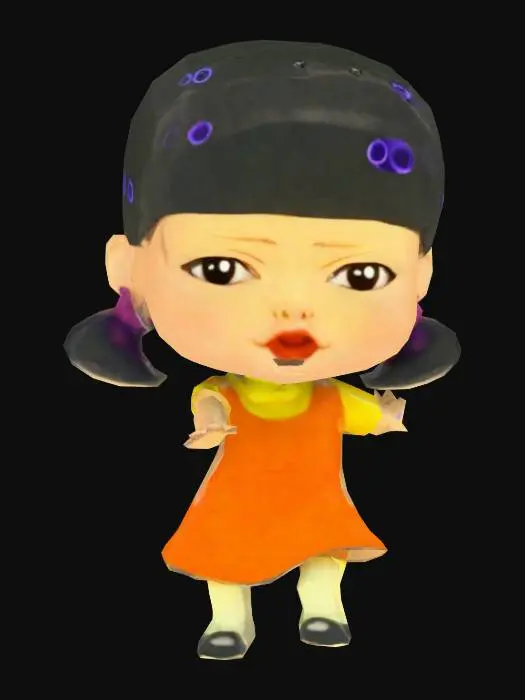 3D model for Doll with Orange Dress