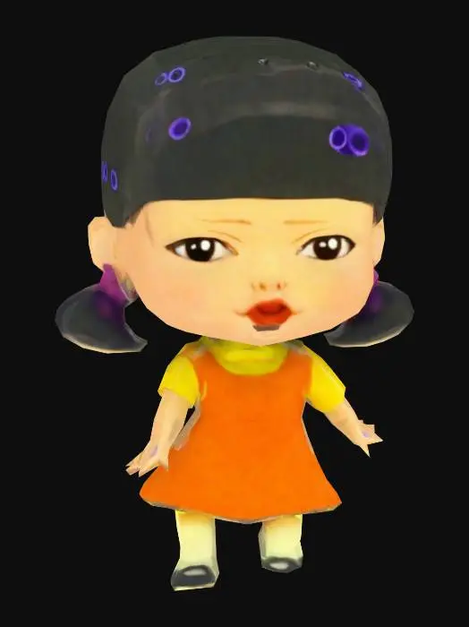 3D model for Doll with Orange Dress