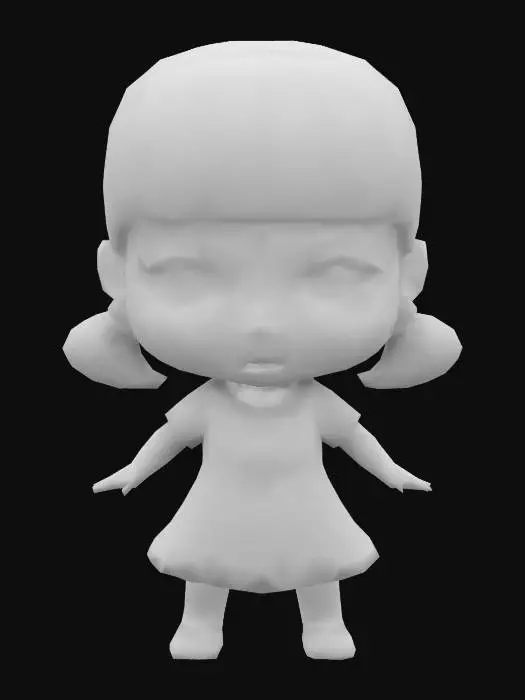 3D model for Doll with Orange Dress