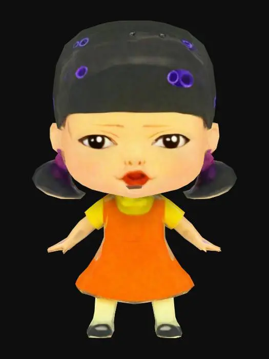 3D model for Doll with Orange Dress