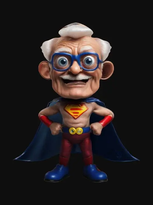 3D model for grandpa super hero hilarious big eyes