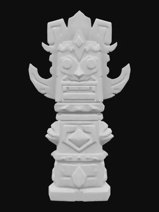 3D model for masterpiece, lowpoly, glowing magic laser mysterious mystical Ancient huge sacred totem geometrical shapes huge chibi style legendary funny game style vivid colors, Unique Original Shape 