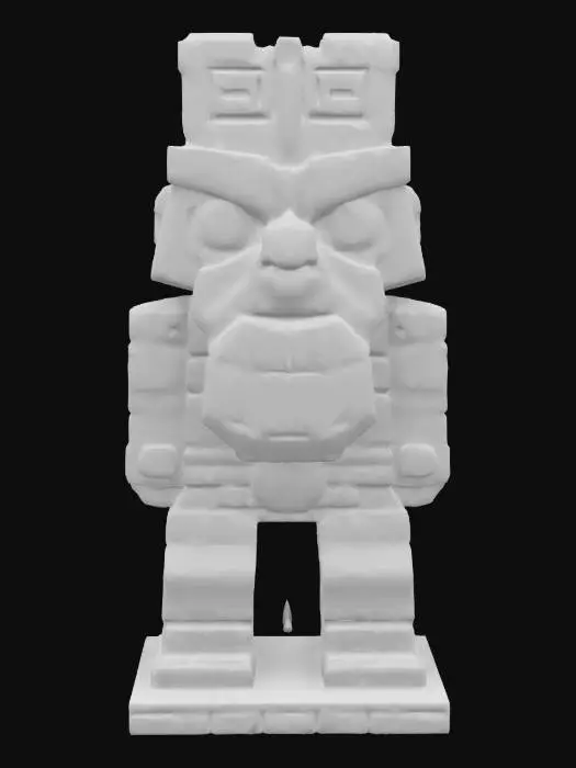 3D model for masterpiece, lowpoly, glowing magic laser mysterious mystical Ancient huge totem geometrical Huge impressive impressive Face Statue shapes huge chibi style legendary funny game style vivid colors, Unique Original Shape stonehenge style big