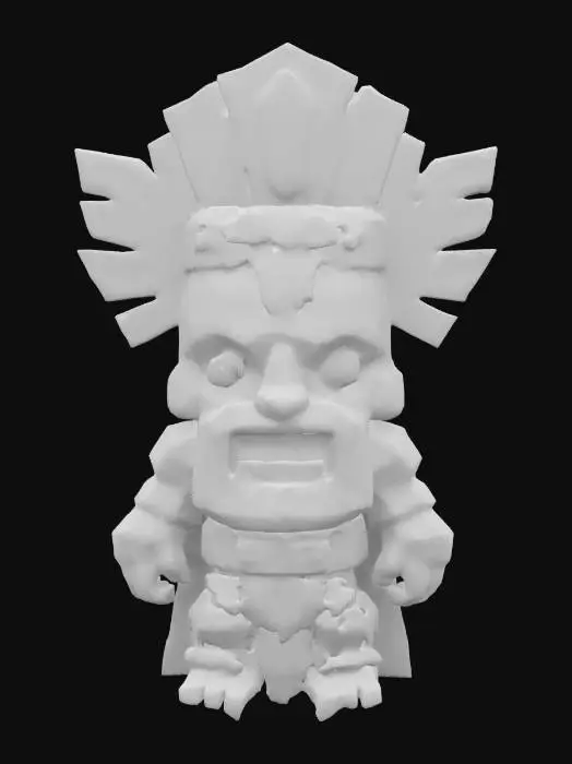 3D model for masterpiece, lowpoly, glowing magic laser mysterious mystical Ancient huge totem geometrical Huge impressive impressive Face Statue house carve from inside with secret path shapes huge chibi style legendary funny game style vivid colors, Unique Original Shape stonehenge style big