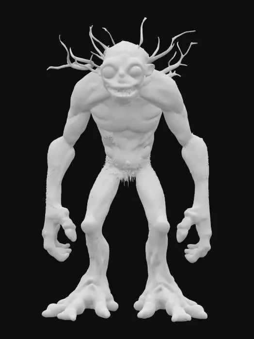 3D model for #garden#, Antropomorph Tree Monster Giant House, Glowing Magic, Realistic Smooth Game Texture, Mossy, Funny Pause