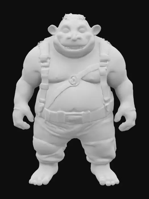 3D model for #garden#, Antropomorph Donuts Monster Giant Soldier , camouflages tatoos , Glowing Magic, Realistic Smooth Game Texture, Mossy, Funny Pause