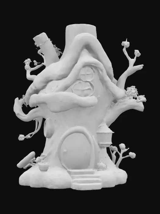 3D model for #garden#, Giant Tree House Living House Monster, Glowing Magic, Realistic Smooth Game Texture, Mossy, Funny Pause