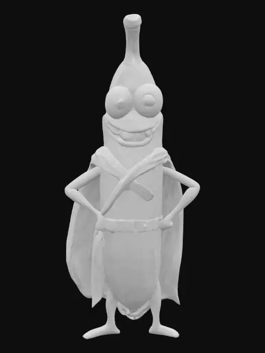 3D model for Banana Anthropomorph Super Soldier Hilarious Idiot Funny Face Big Eyes 