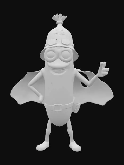 3D model for Banana Anthropomorph Super Soldier Hilarious Idiot Funny Face Big Eyes 