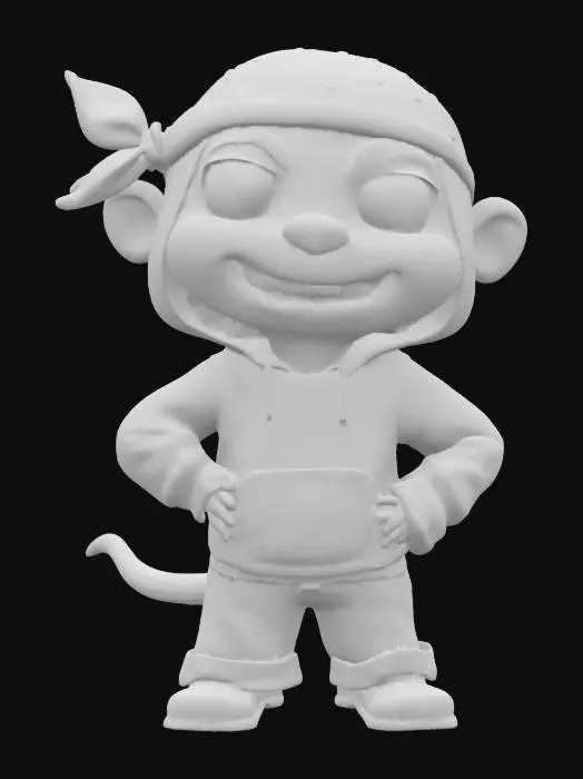 3D model for Calmar Anthropomorph Robber Hilarious Idiot Funny Face Big Eyes 