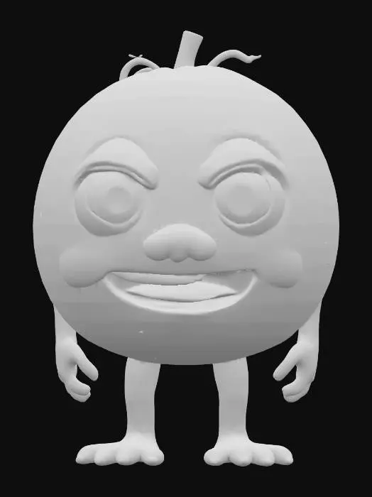 3D model for ultra réaliste, ultra détaillé, toutes les textures sont bien éclairés et lumineuse, couleurs ultra cartoonisés, avec un air ultra amusant, débile, original et déjanté c'est une pastèque anthropomorphe avec des énormes yeux globuleux veineux amusant, elle a des bras et des jambes il se tient debout